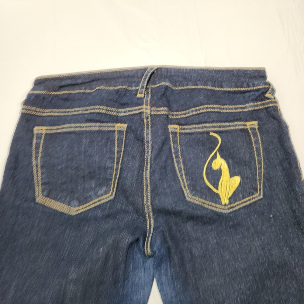Baby Phat Womens Jeans Size 9 Gold Cat Pocket Plate Logo Y2K Vintage